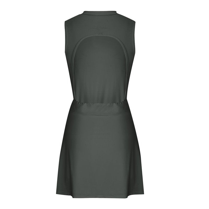 Women's Athletic Tennis Dress with Built-In Shorts Sleeveless Mini Workout Dress