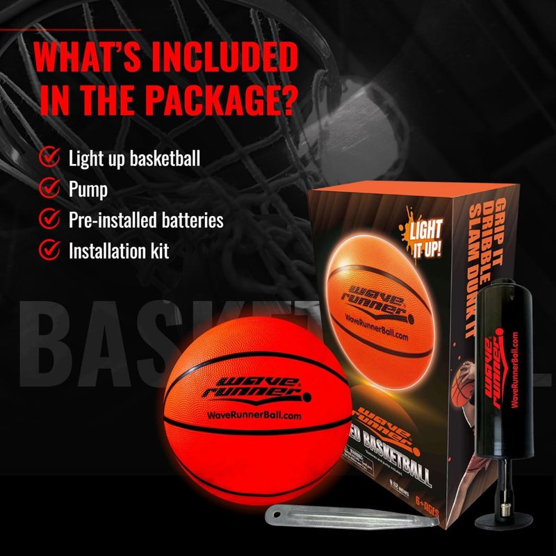 Light Up LED Basketball Glow in Dark Outdoor Sports Toy for Kids