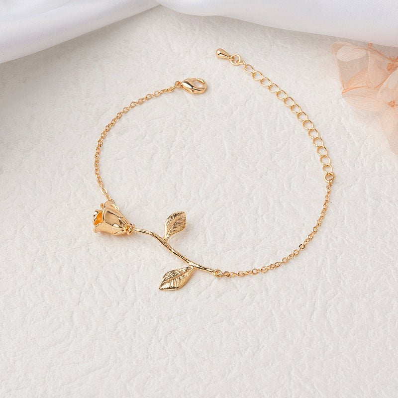 Mother's Day Rose Bracelet Gift for New Mom - Gold, Silver, Rose Gold