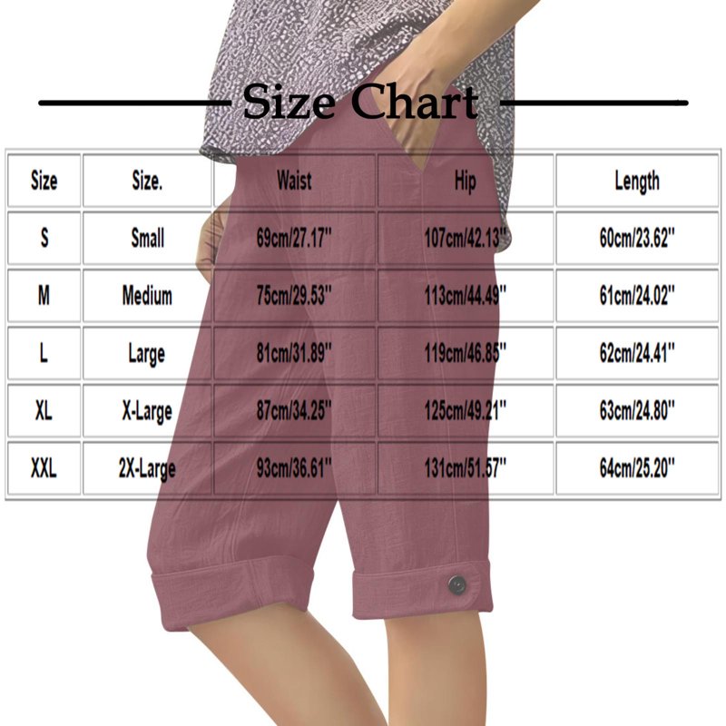 Plus Size Linen Cargo Pants for Women - Casual Outdoor Sport Trousers