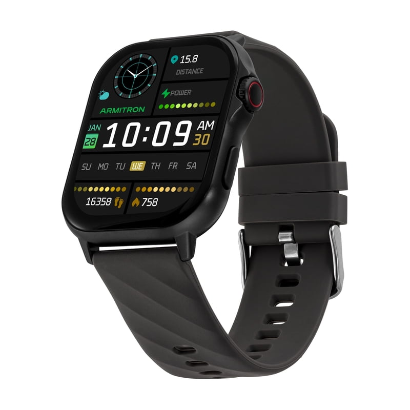 Unisex Smartwatch with Call Function and Gray Silicone Band - Fitness & Water-Resistant