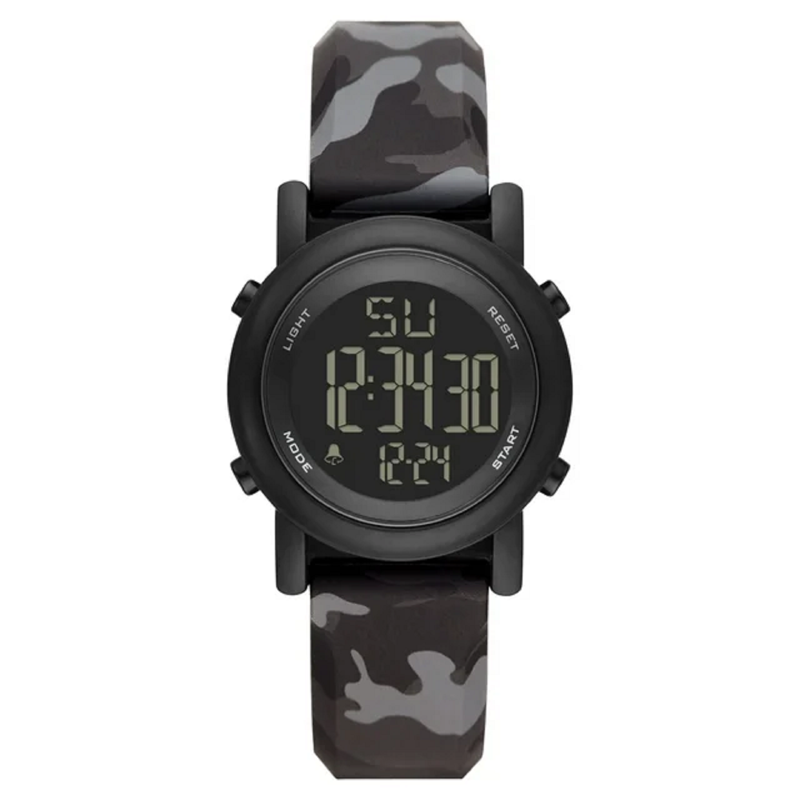 Men's Digital Sport Watch with Negative Display & Camo Strap - Water Resistant