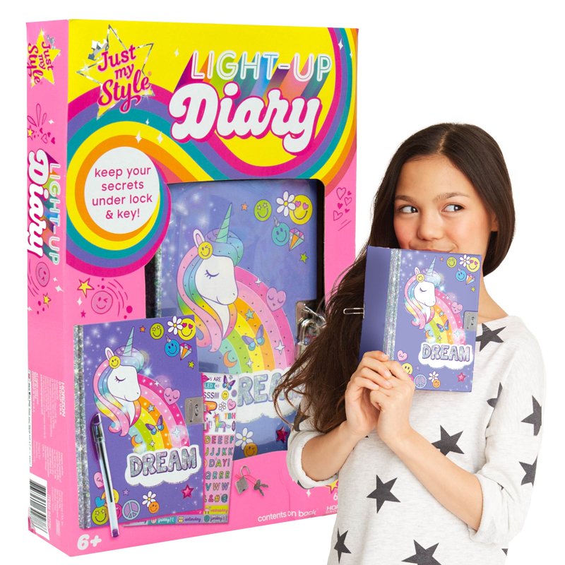 Light-Up Diary for Girls and Kids with Lock, Keys & Pen - Ages 6+