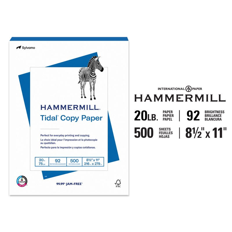 Hammermill Tidal Copy Paper 8.5 x 11 20 lb 92 Bright White 500 Sheets