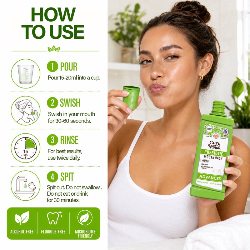 Prebiotic Alcohol-Free Mouthwash with Peppermint - 16.9 fl oz