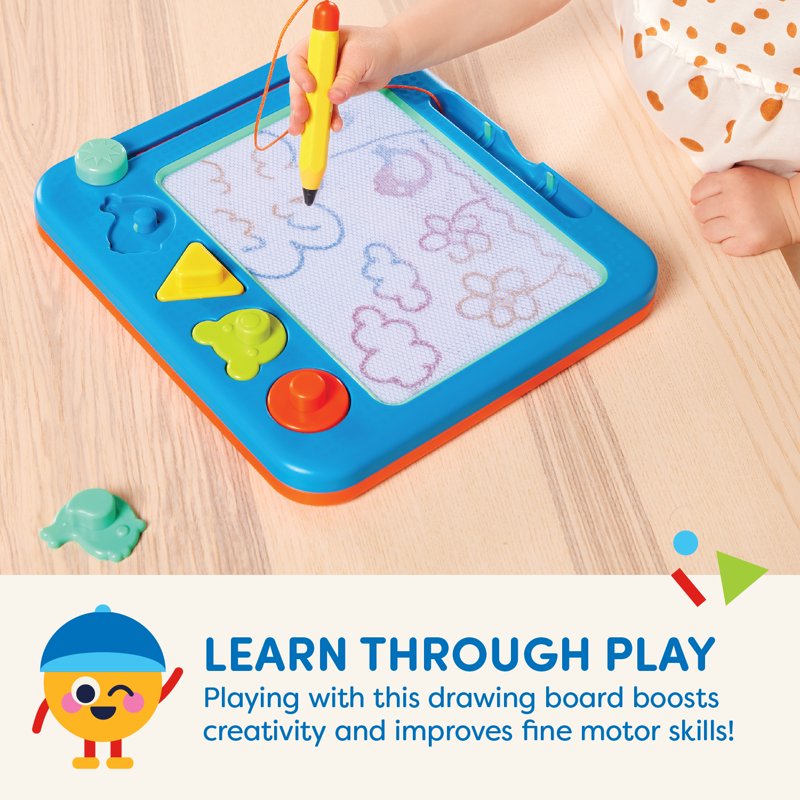 Magnetic Drawing Board for Kids with Color Reveal and Stamps - Toddler Art Toy