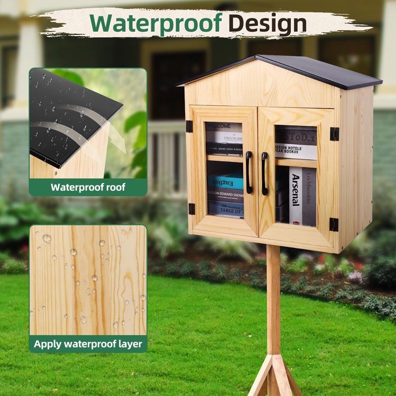 Outdoor Community Library Box for Book Sharing and Literacy