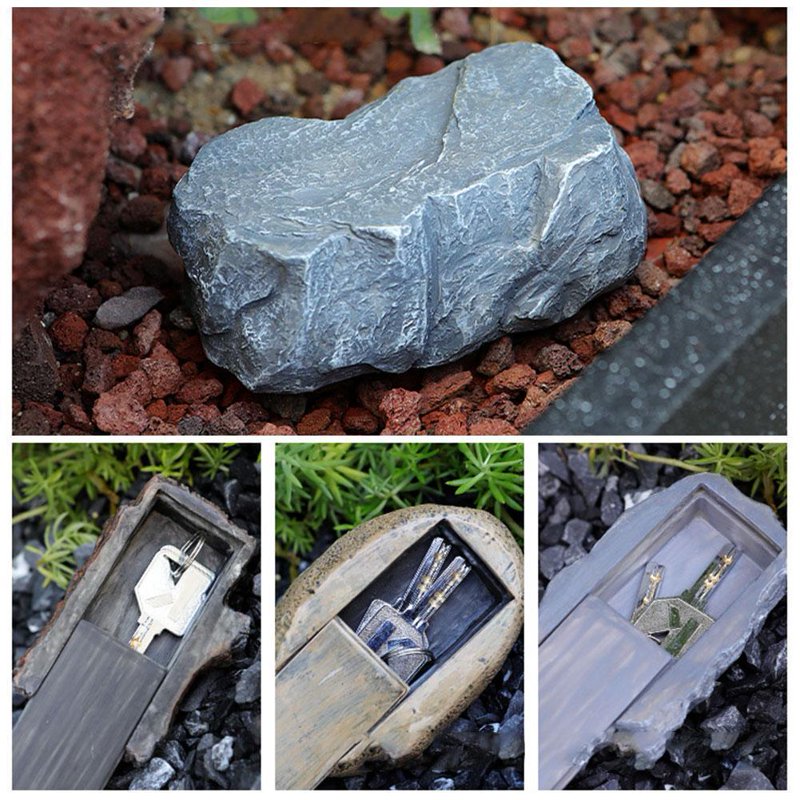 Outdoor Rock Key Hider Safe - Discreet Weather-Resistant Garden Key Storage