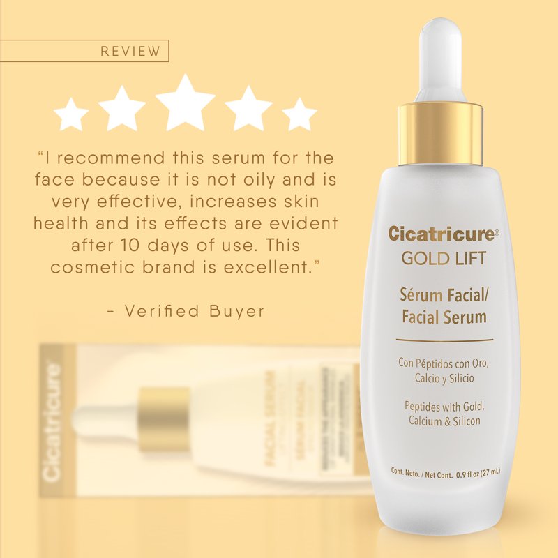 Anti-Aging Face Serum with Gold & Peptides for Firming & Hydration - 0.9 oz