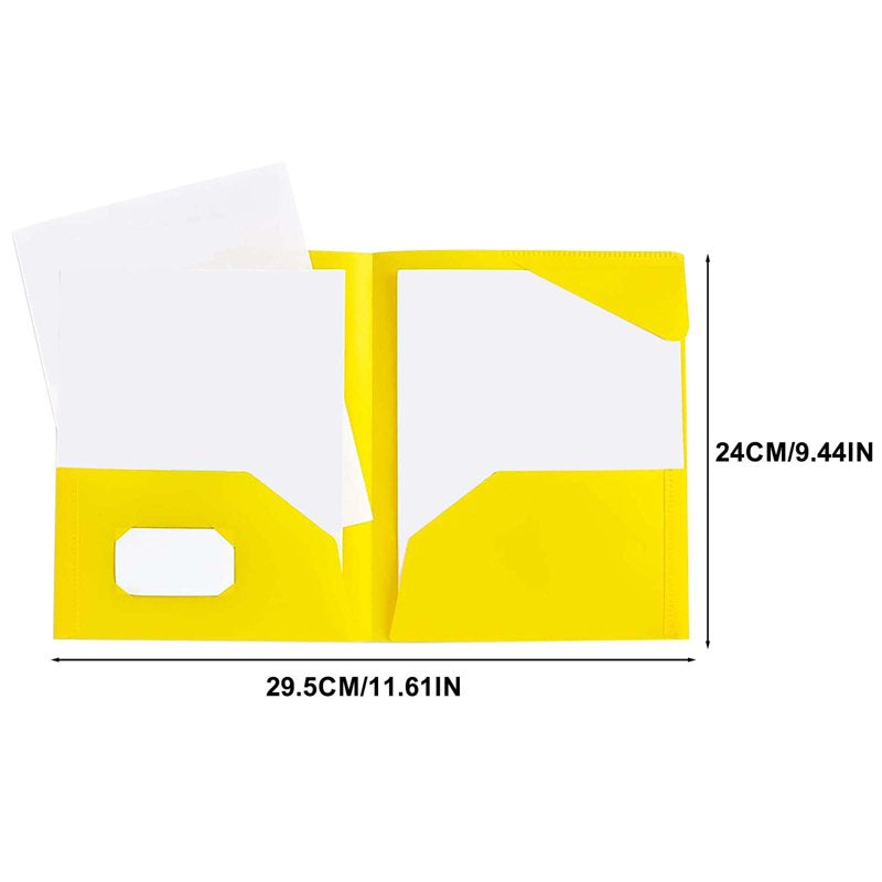 Colorful 2-Pocket Plastic Folder with Prong Fasteners - Letter Size Office & School File Organizer