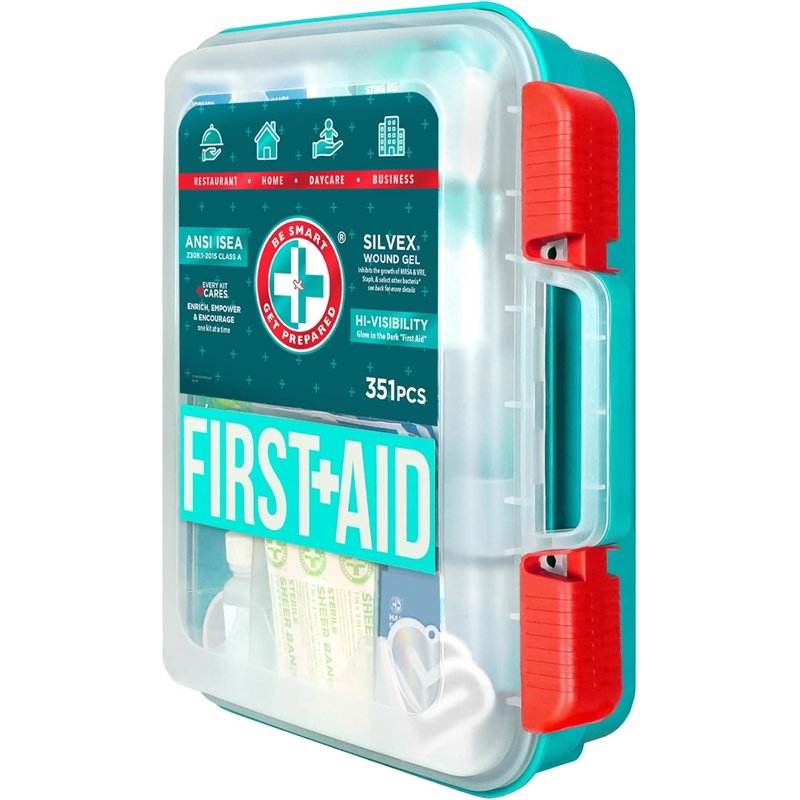 First Aid Kit 351 Pieces - Emergency Medical Supplies for Home & Work