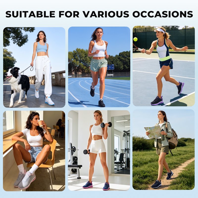 Lightweight Women’s Tennis Sneakers for Running & Walking - Breathable & Cushioned Athletic Shoes