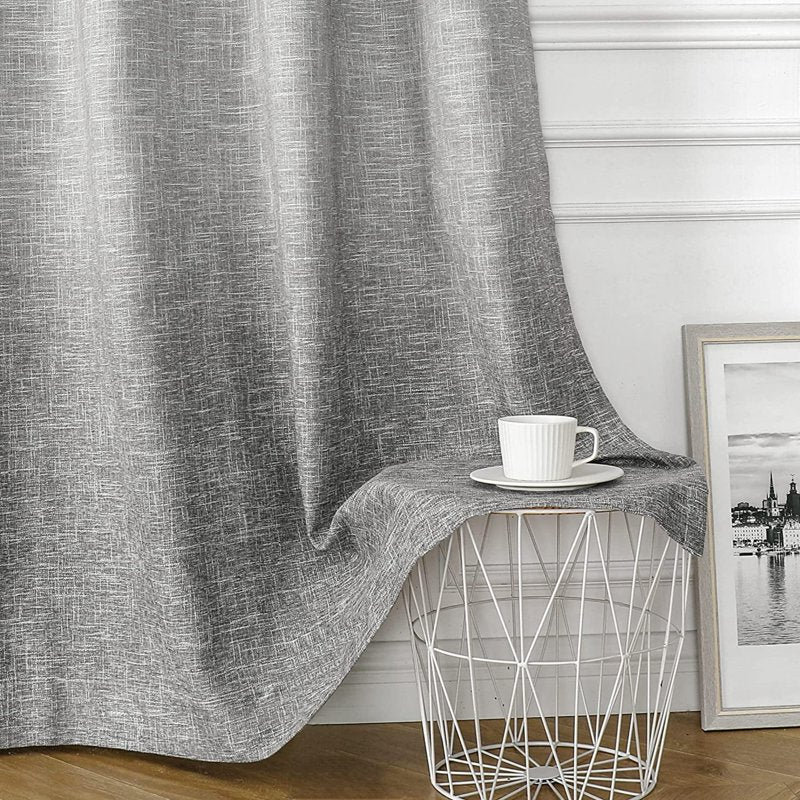 Blackout Curtain Sets with Ombre Design - Modern Linen Style, 2 Panels