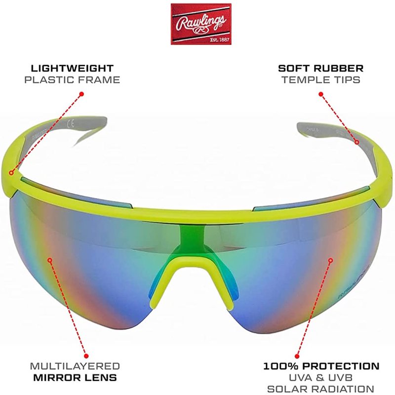 Adult Baseball Sunglasses Yellow - Impact-Resistant Sport Eyewear