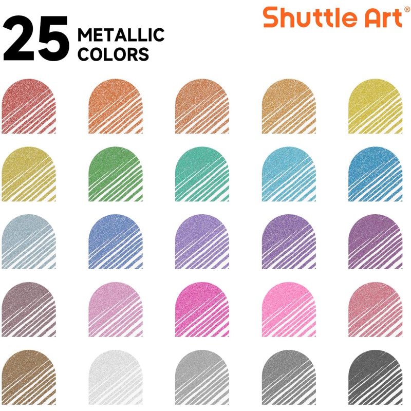 Metallic Gel Pens Set - 50 Colors for Art & Craft Projects