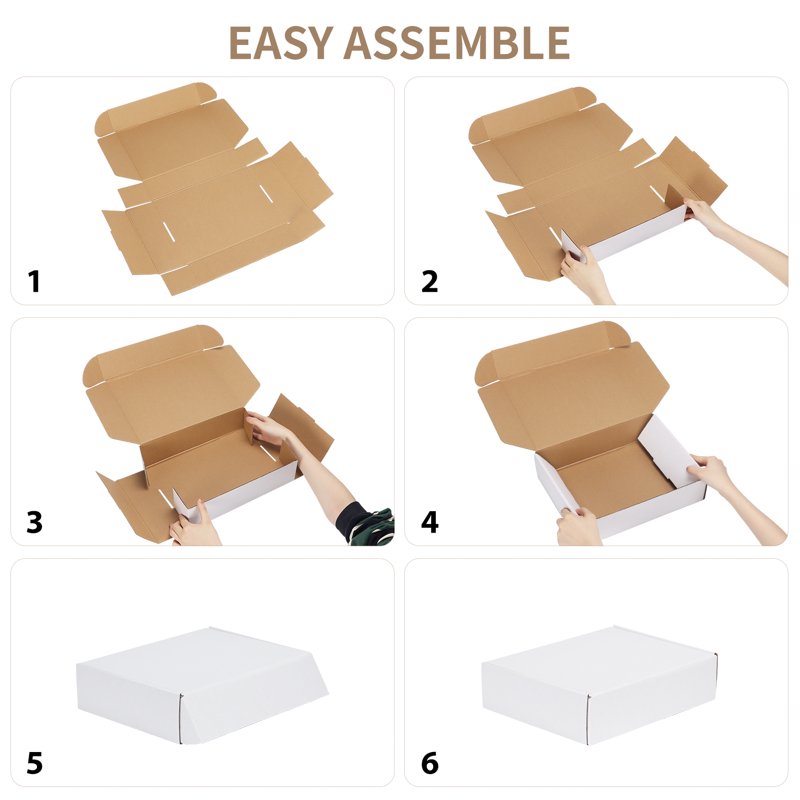 White Corrugated Shipping Boxes 40 Pack - 9x6x2 Inch Gift & Packaging Boxes