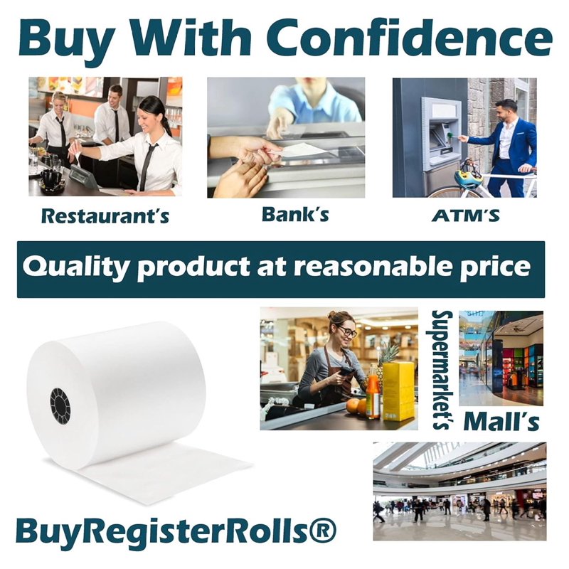 Thermal Receipt Paper Rolls 3 1/8 x 230 55 GSM Honeycomb BPA Free 50 Rolls