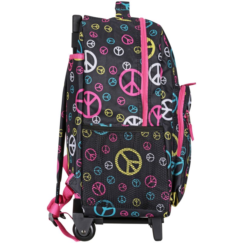 Unisex Rolling Backpack with Double Wheels and Large Storage - 17 Inch
