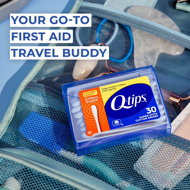 Cotton Swabs First Aid & Hygiene Travel Pack - 30 Count, 4 Pack