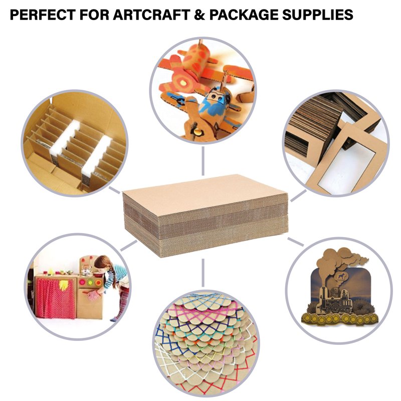 Bulk Corrugated Cardboard Sheets 9x12 Inch for Shipping DIY Crafts & Packaging
