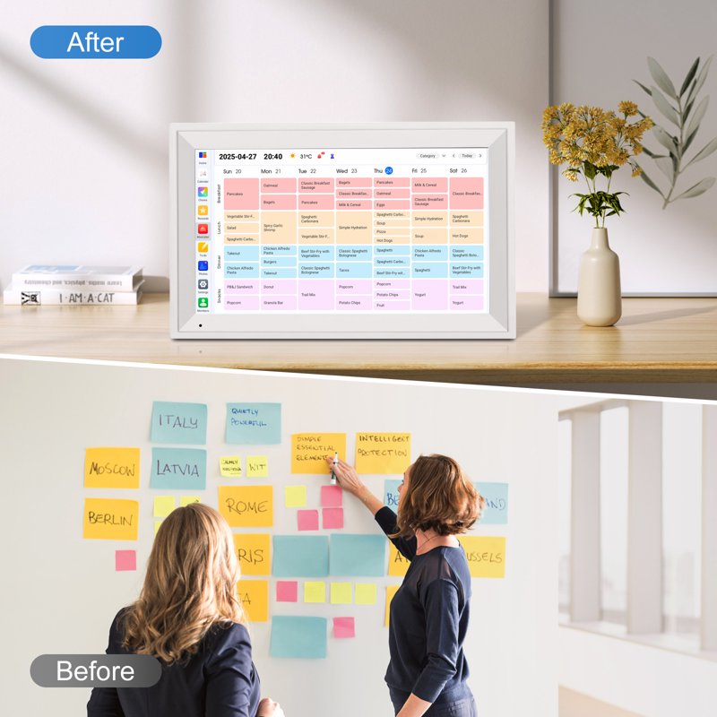 15.6 Inch Touchscreen Digital Wall Calendar & Chore Chart for Family Organization