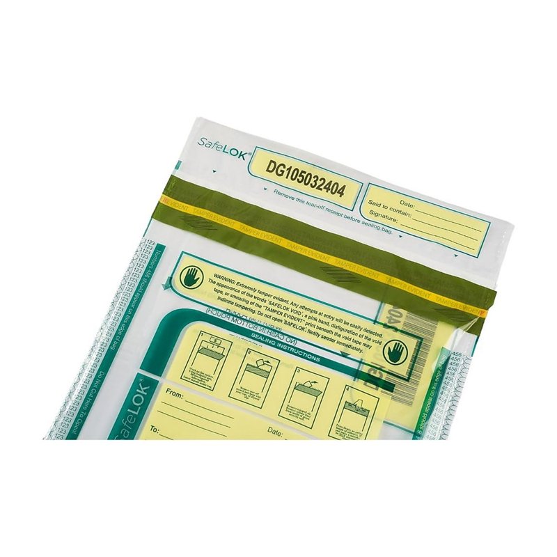 Tamper-Evident Deposit Bags 9x12 Clear Pack of 100 Secure Bank Storage