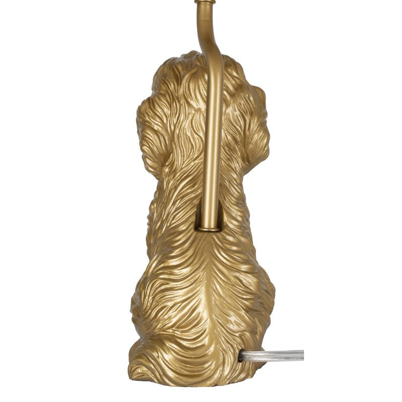 Golden Doodle Table Lamp - 18-inch Gold Finish with Linen Shade