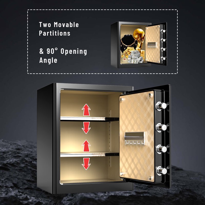 Small Home Safe with Waterproof Fireproof Bag Electronic Keypad Lock 2.0 Cu Ft