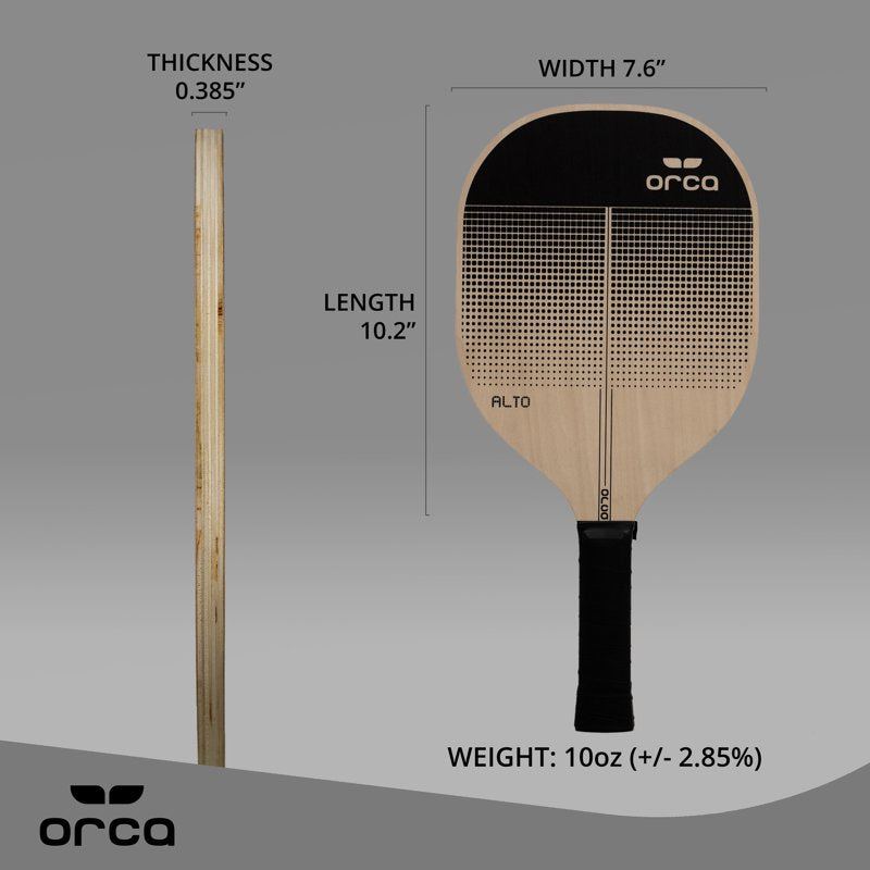 ORCA Alto 4-Pack Pickleball Paddles with Leather Handle - Black (4 Count) Variation of THIS listing