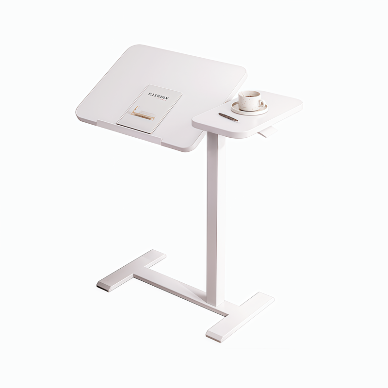 Overbed Table, Height Adjustable with Tilting Laptop Stand, White – Mobile Desk for Bed, Sofa & Dining (Variation: White)