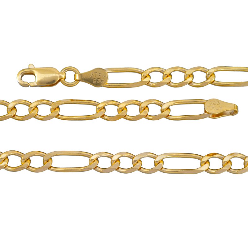 Sterling Silver 24-Inch Figaro Chain Necklace Unisex Jewelry