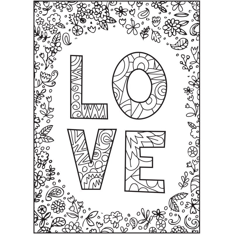 Adult Coloring Book - Words of Wonder, 64 Pages for Stress Relief & Creativity
