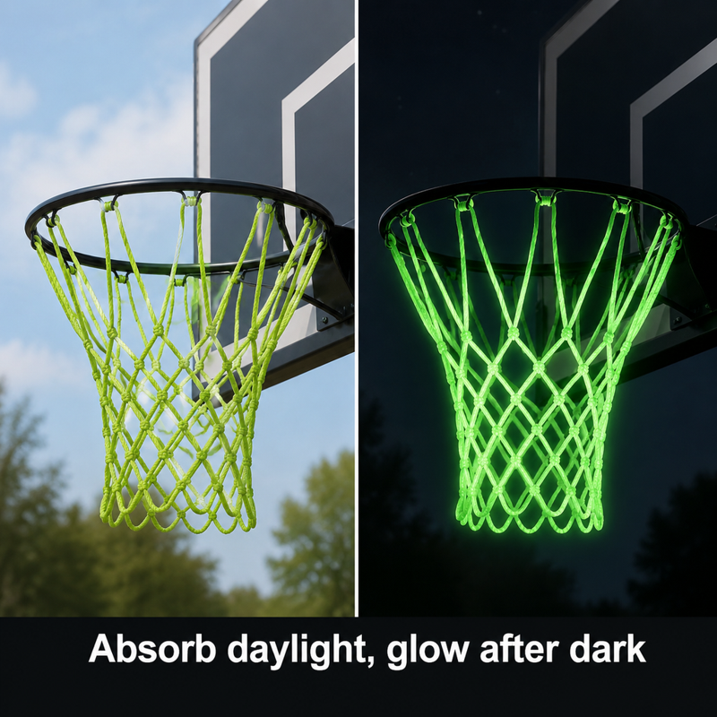 Glow-in-the-Dark Basketball Nets 2-Pack, Heavy-Duty Nylon, 21-Inch, Outdoor Indoor