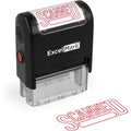 Self-Inking Rubber Stamp with Scanned Impressions - Red Ink Office Stamp