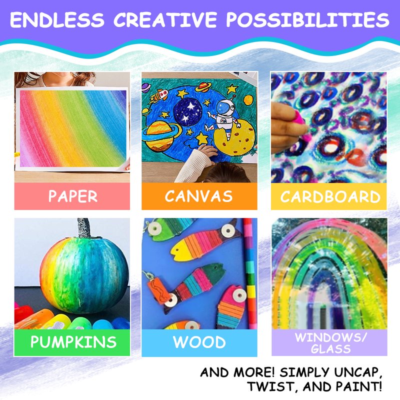 Washable Crayon Sticks Set - Vibrant Art Supplies for Kids & Beginners