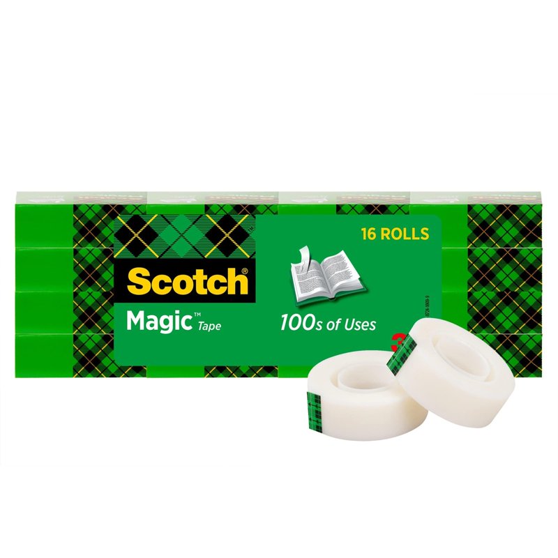 3M Scotch Magic Invisible Office Tape 3/4" x 1,000" - Pack of 16 Rolls