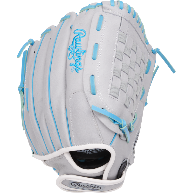 12.5-Inch Fastpitch Softball Glove for Outfield - Gray and Blue, Right Hand Throw