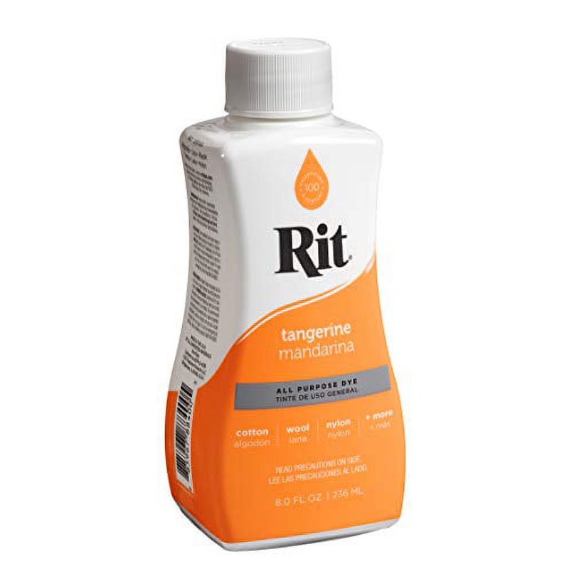 All-Purpose Liquid Fabric Dye - Vibrant Tangerine Color, 8 Fl Oz