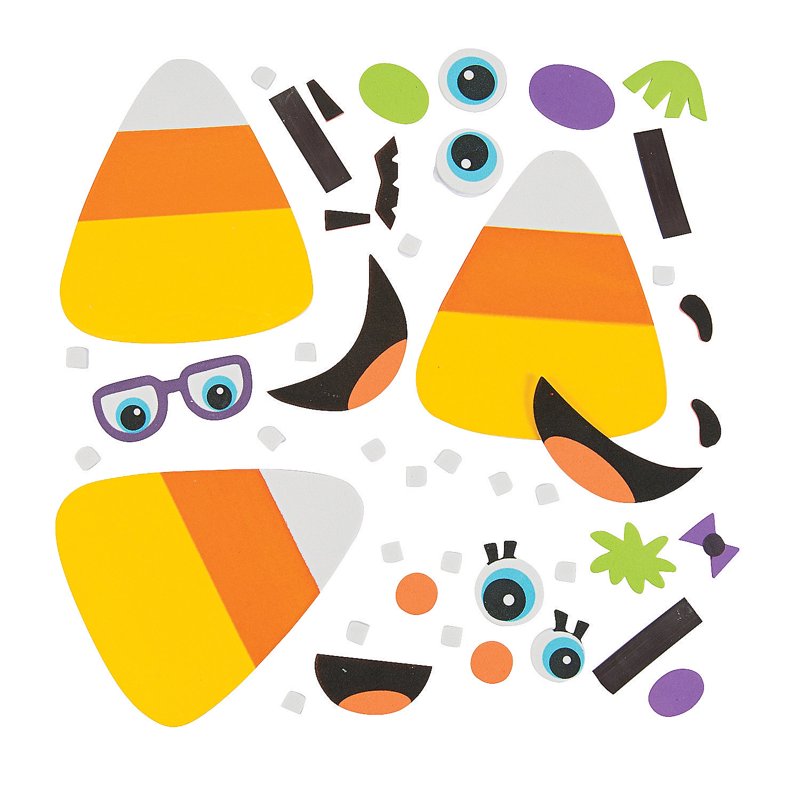 Halloween Candy Corn Magnet Craft Kit for Kids - 12 Magnets Included
