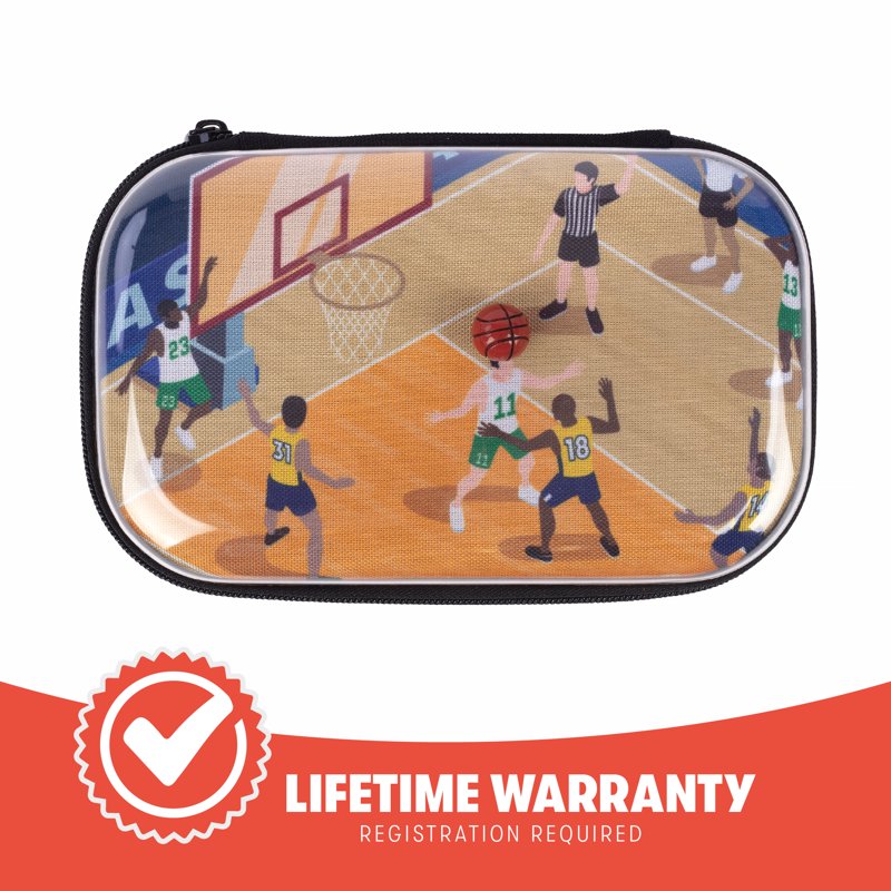 Large Capacity Clear Top Pencil Case for School & Kids - Sports-Themed Organizer