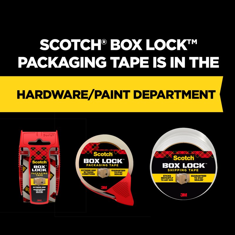 (4 Pack) Scotch Box Lock Packing Tape, Clear, 1.88 in x 54.6 yd
