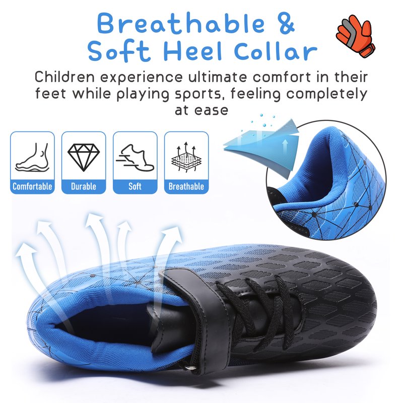 Kids Firm Ground Soccer Cleats – Big Kid, Black/Blue – RDYLBU
