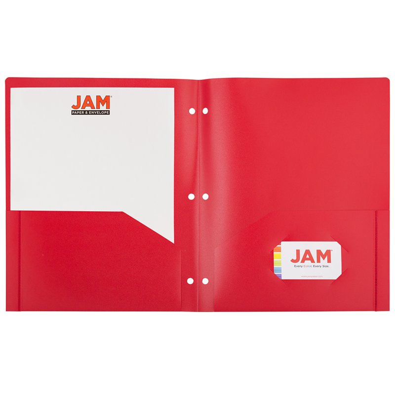Plastic Hole Punch Folders Assorted Colors 6-Pack - 9.5 x 11.5 Inches