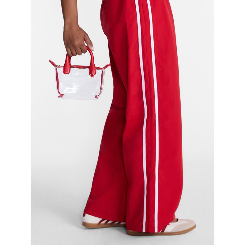 Women's Clear Mini Tote Bag with Top Handle and Crossbody Strap - Stadium-Friendly