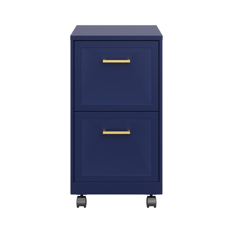 Mobile Steel File Cabinet with 2 Deep Drawers for Office & Home Organization