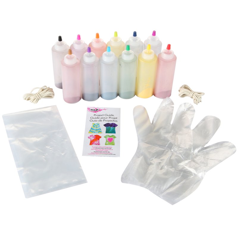 Tie-Dye Kit for Clothing and Fabrics - 12 Colors, 36 Projects, Easy One-Step Process