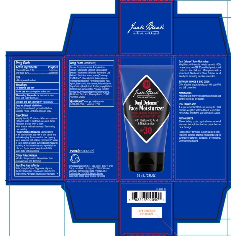 Jack Black Dual Defense Face Moisturizer SPF 30 - Hydrating Mineral Sunscreen for All Skin Types