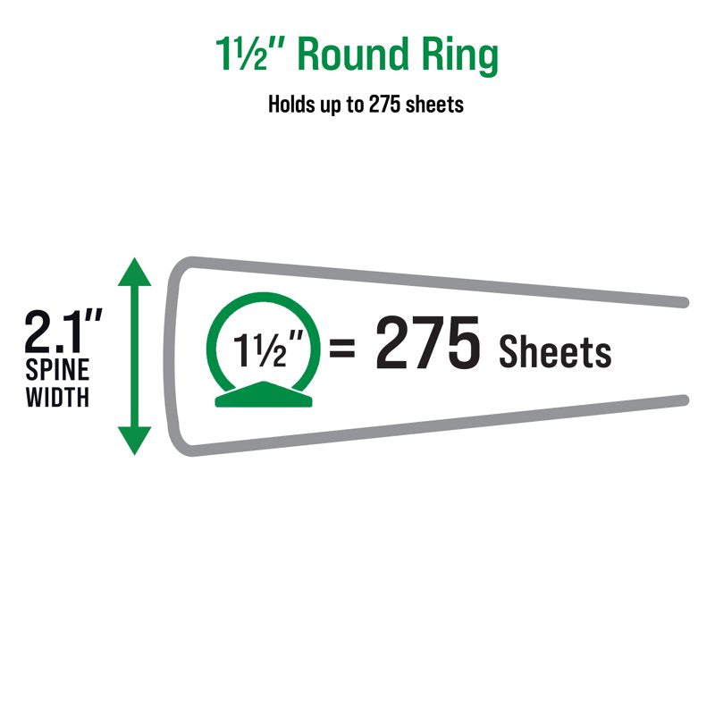 3 Ring Binders 1.5 Inch Capacity Pack of 12 Office Essentials Black