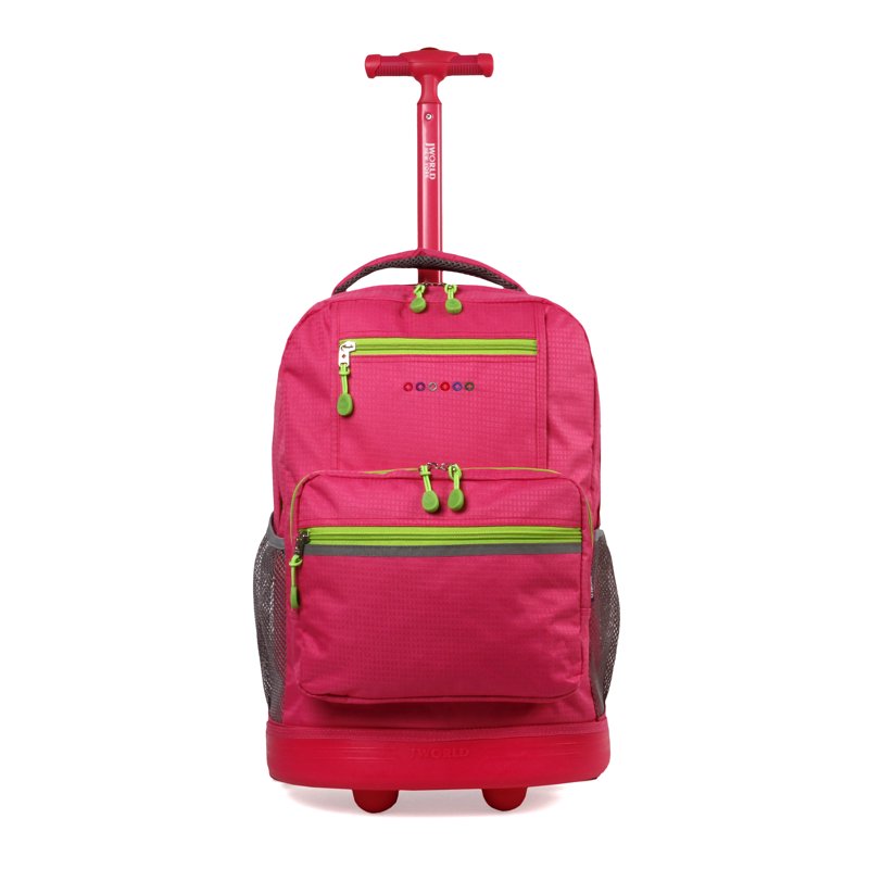 Kids' 18-Inch Rolling Backpack for School and Travel, Pink