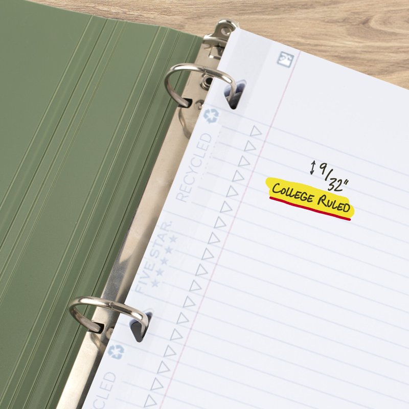 Reinforced College Rule Filler Paper 8.5x11 Inches, 170023, 1 Pack